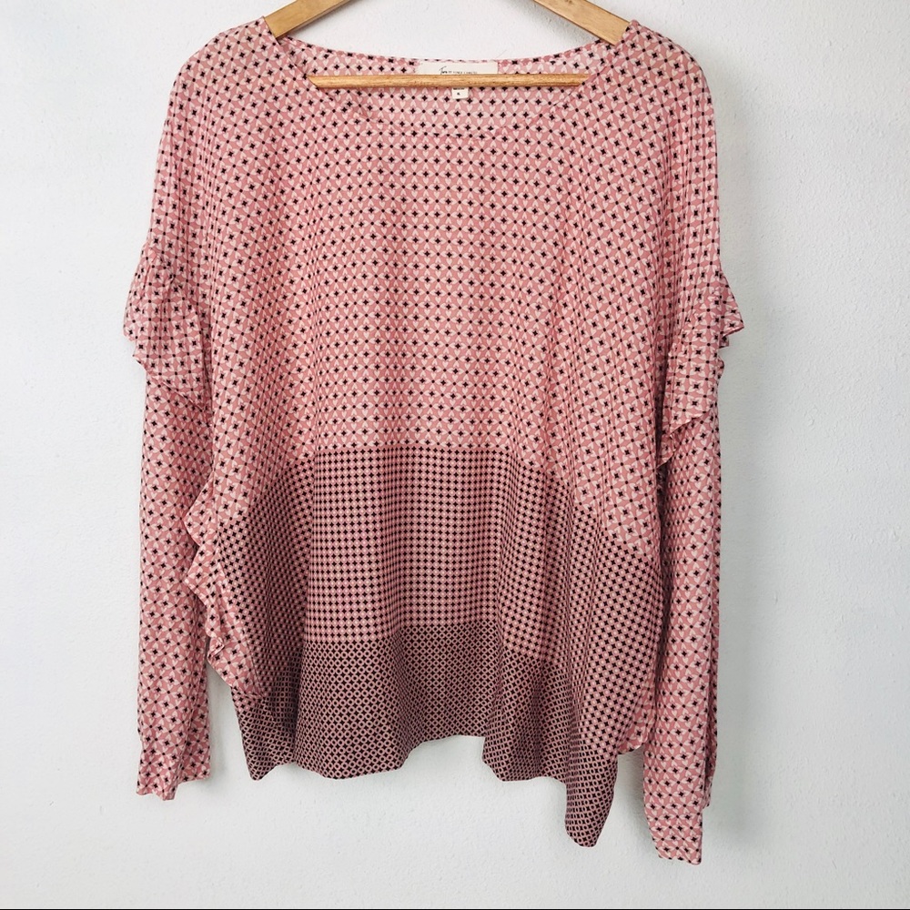 Two by Vince Camuto 3 Pattern Long Sleeve Blouse